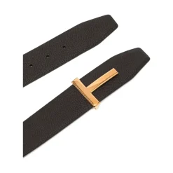 Grain Leather T Icon Belt
