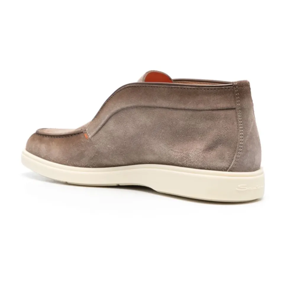 Gray Leather Sandals for Men