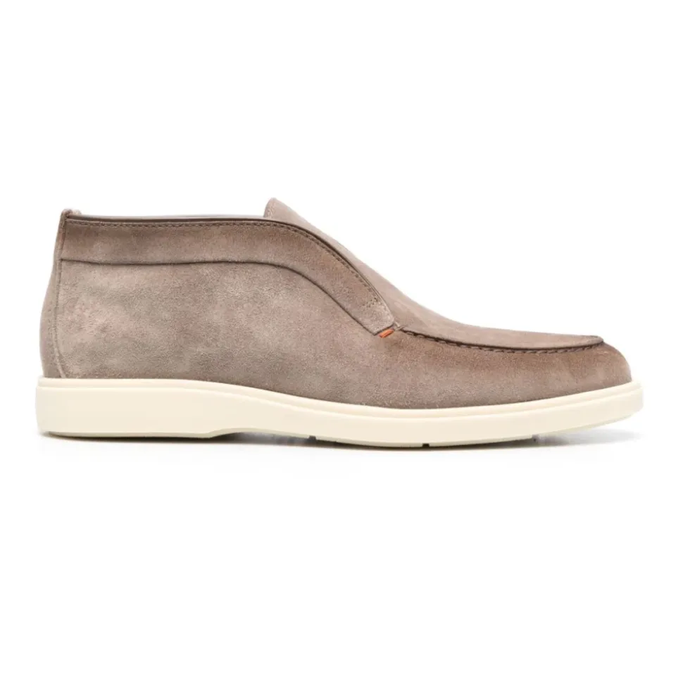 Gray Leather Sandals for Men