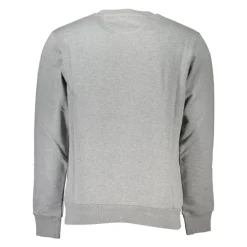 Gray Long Sleeve Sweatshirt with Embroidered Logo