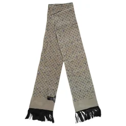 Gray Skulls Silk Fringes Men Scarf