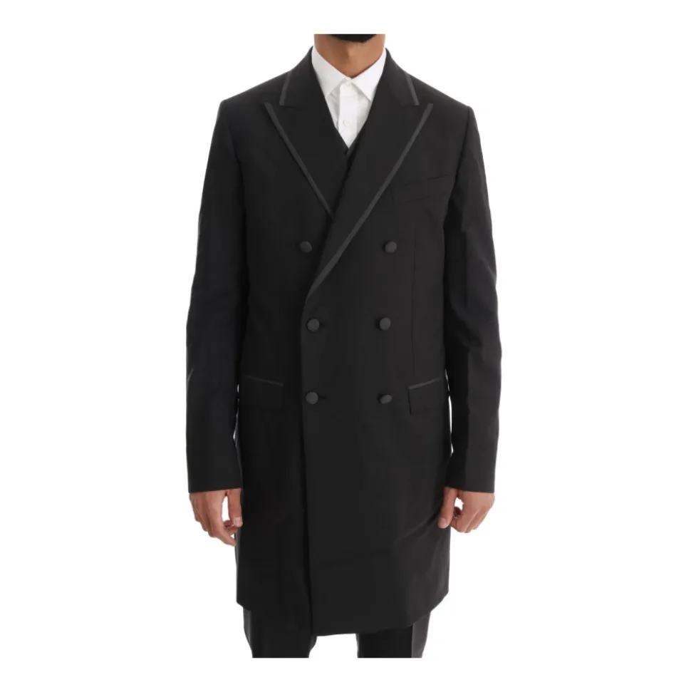 Gray Wool Stretch 3 Piece Two Button Suit