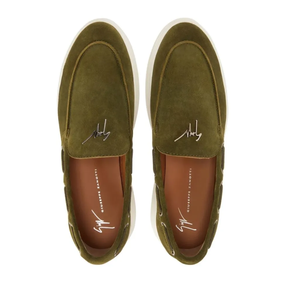 Green Casual Loafers Slip On