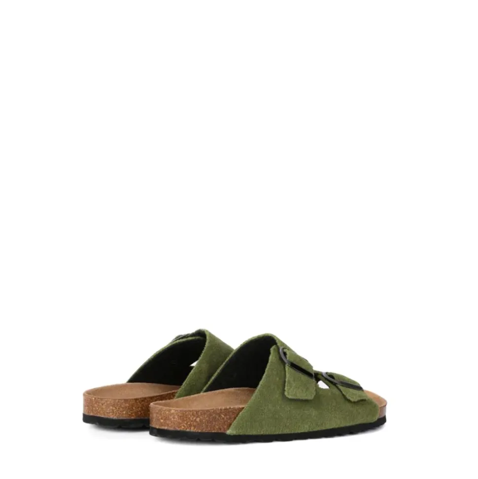 Green Cotton Sandals