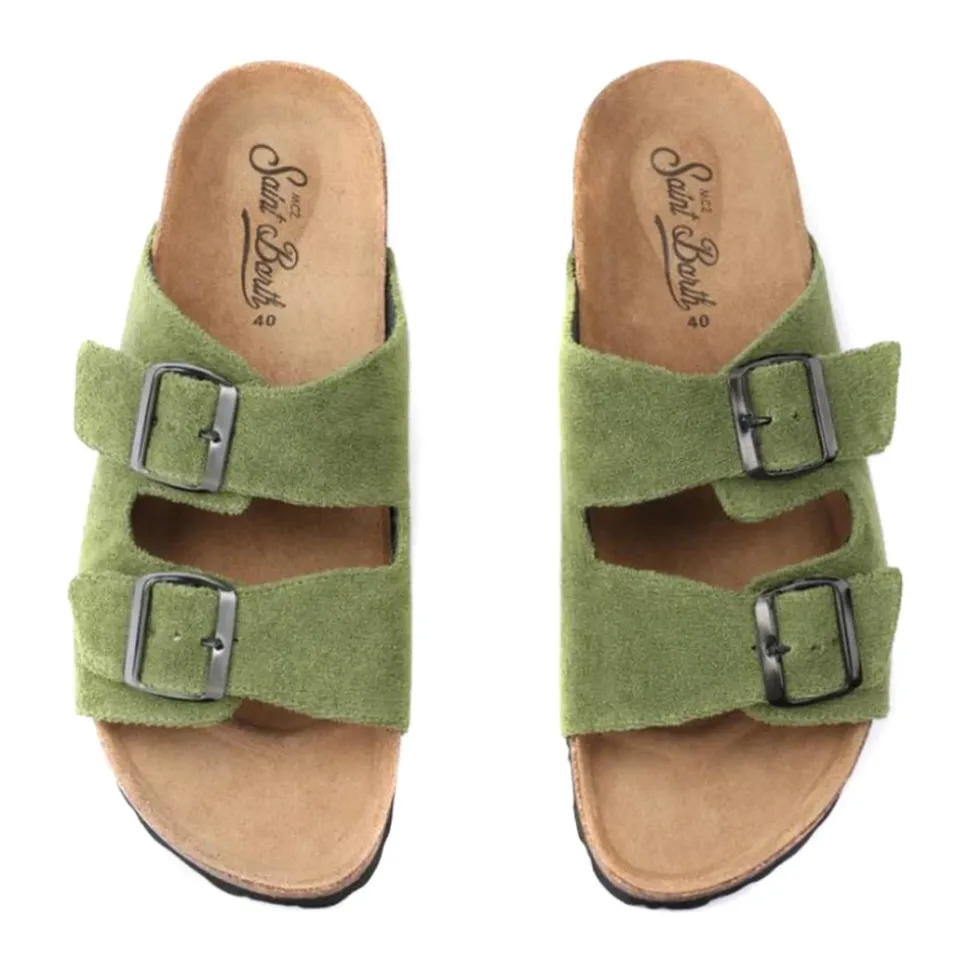 Green Cotton Sandals