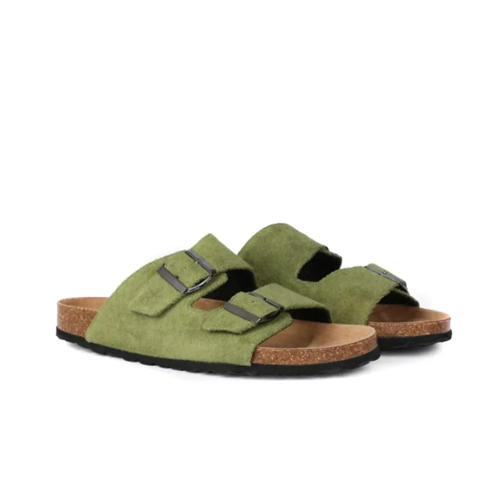 Green Cotton Sandals