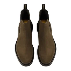 Green Leather Boots with Rubber Sole