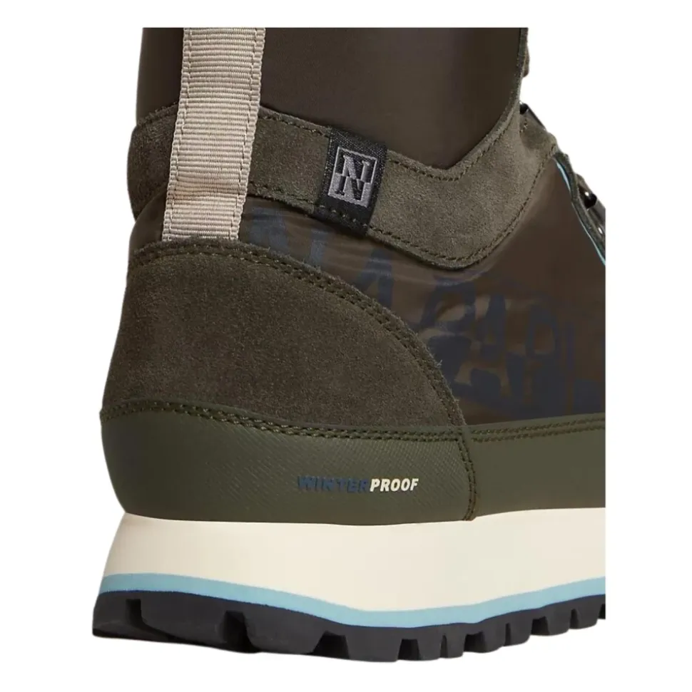 Green Leather City Boots High