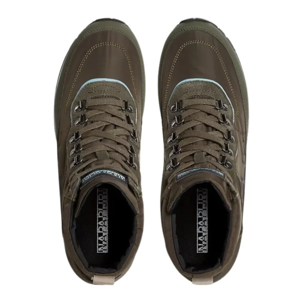 Green Leather City Boots High