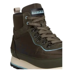 Green Leather City Boots High