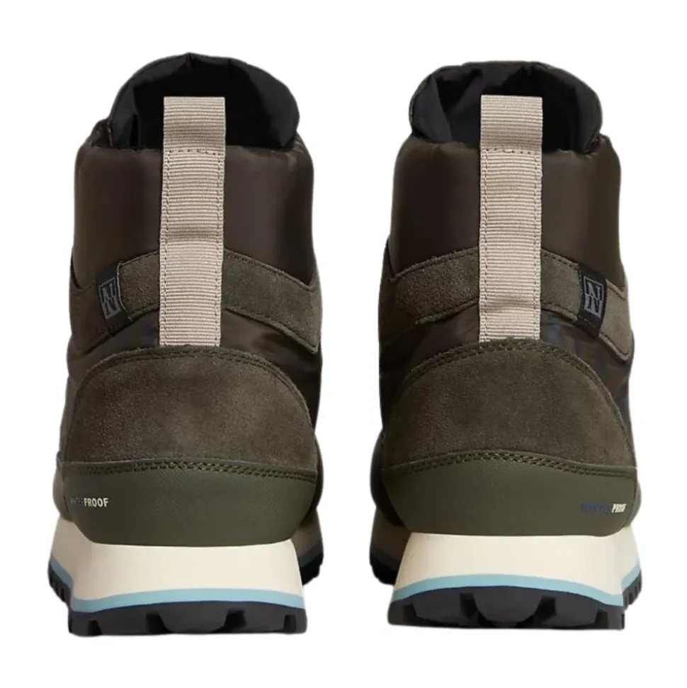Green Leather City Boots High