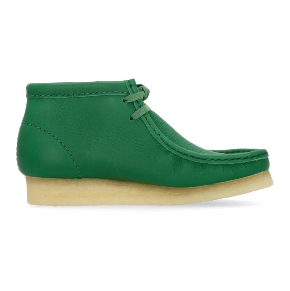 Green Leather Wallabee Boot Moccasin Style