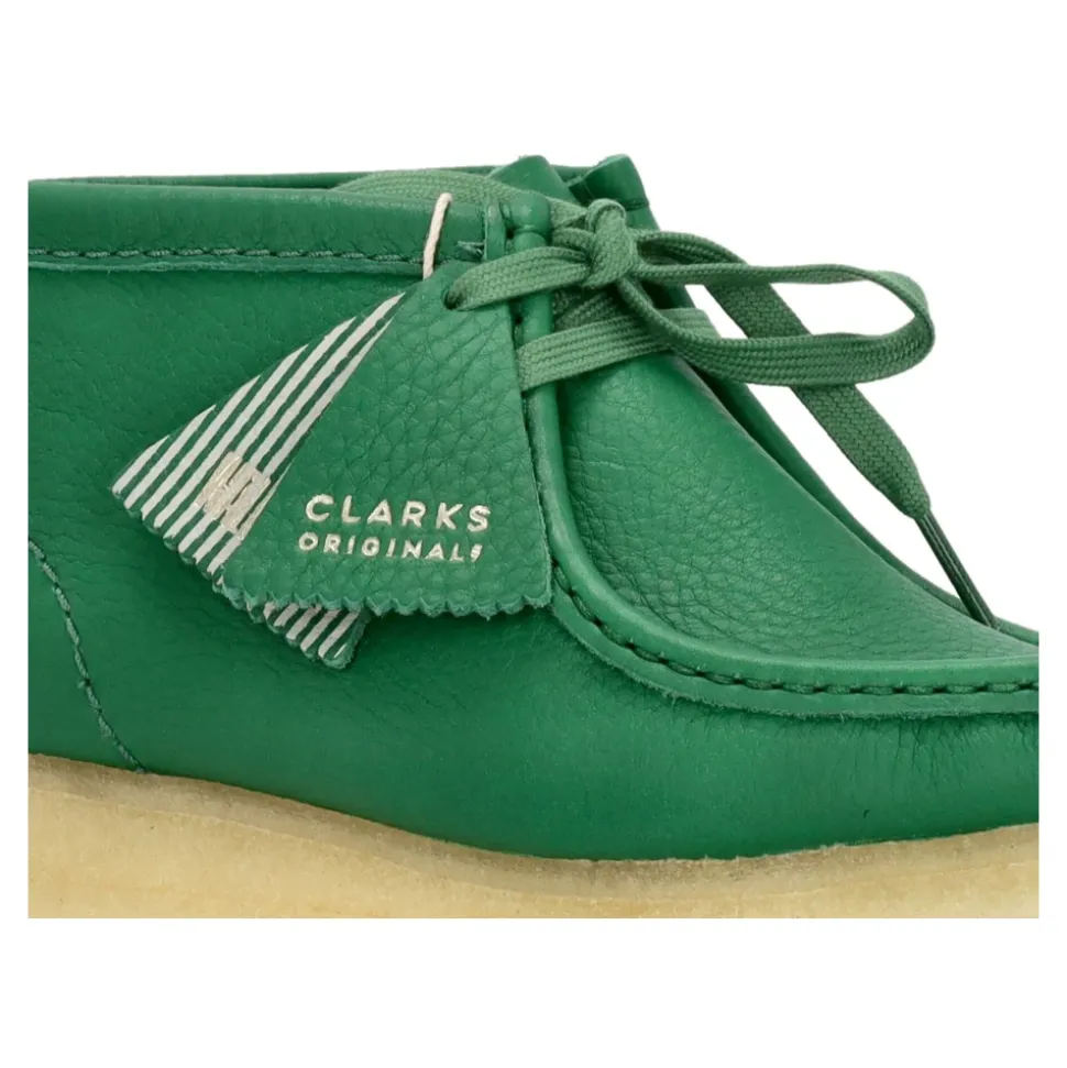Green Leather Wallabee Boot Moccasin Style