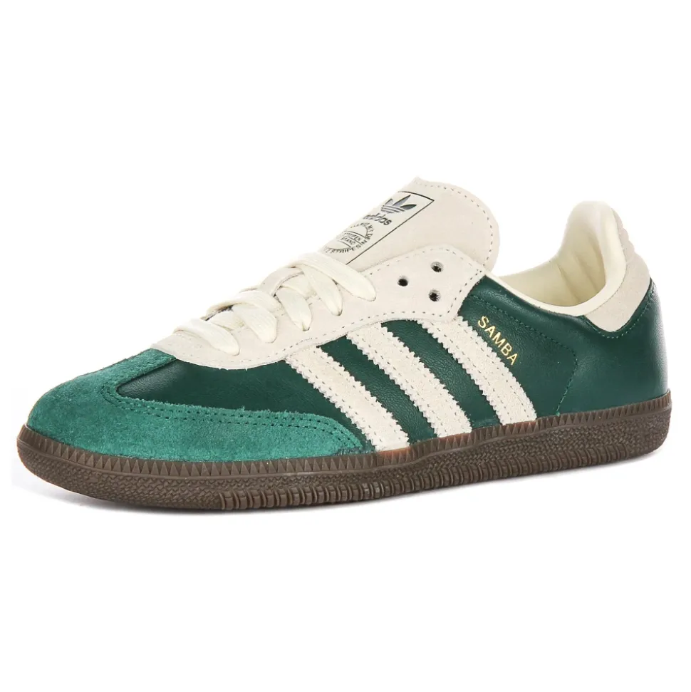 Green Samba OG Suede Leather Trainers