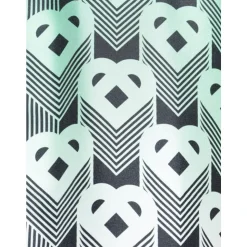 Green Silk Shirt with Monogram Print