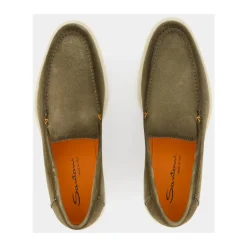 Green Suede Loafers