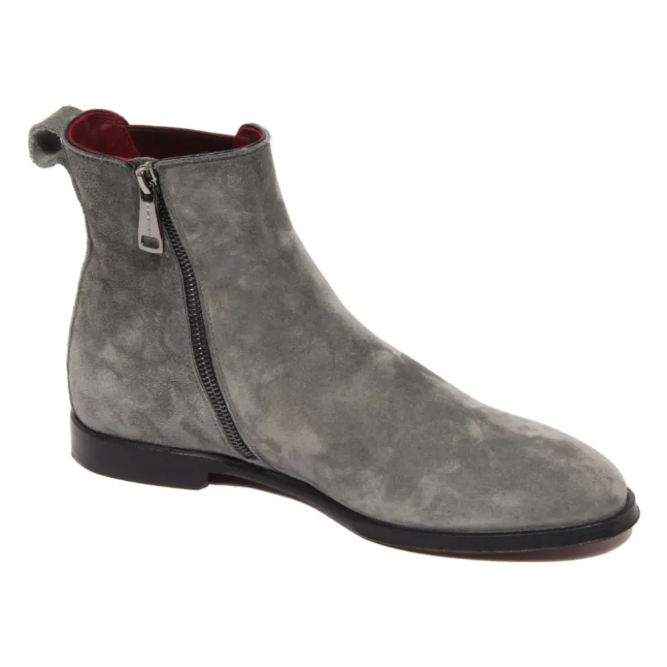 Grey Beatles Velvet Suede Boots