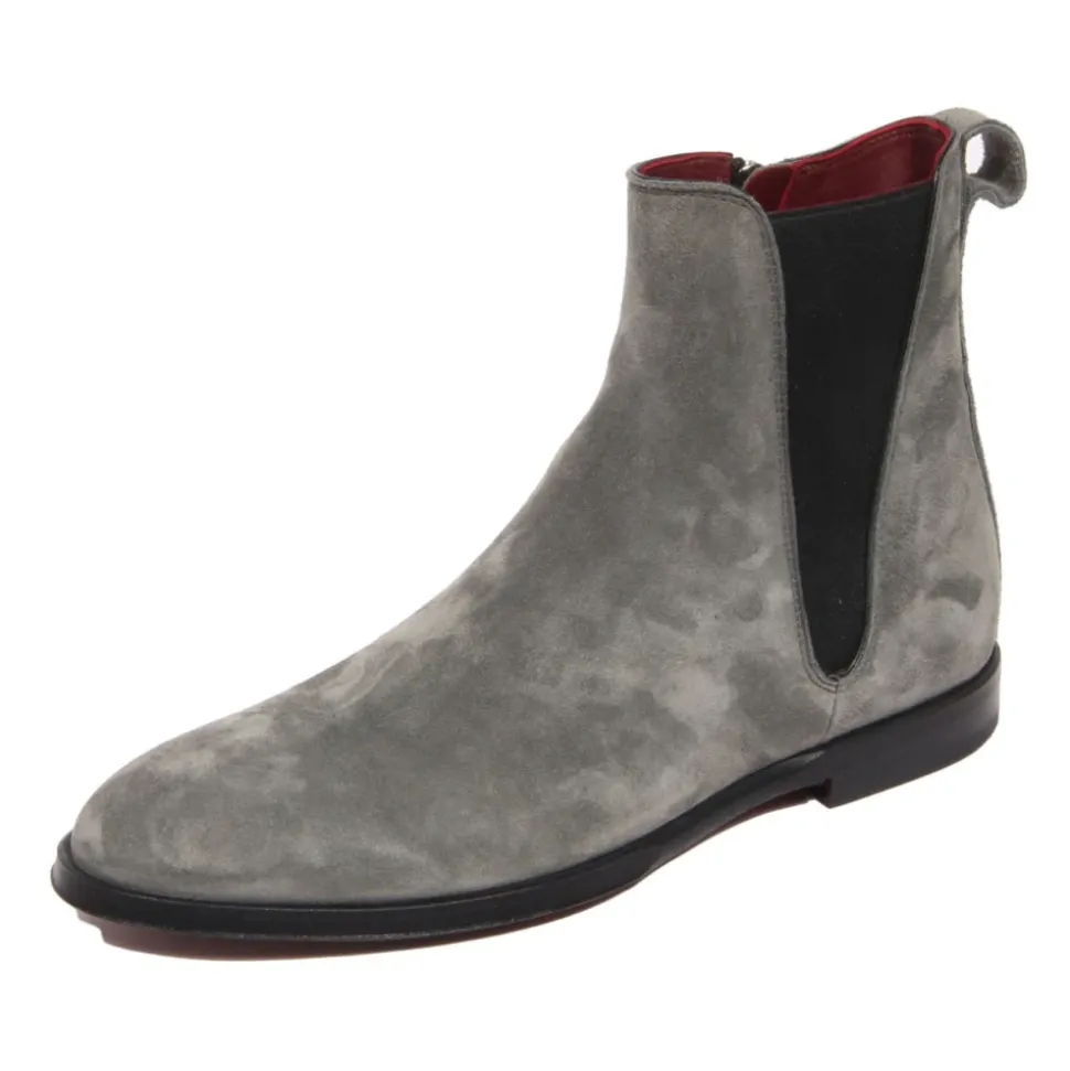 Grey Beatles Velvet Suede Boots
