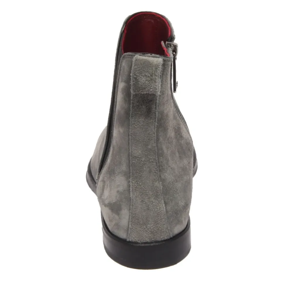 Grey Beatles Velvet Suede Boots