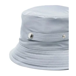 Grey Cotton Logo Print Adjustable Hat