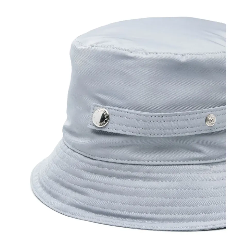 Grey Cotton Logo Print Adjustable Hat