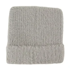 Grey Fluffy Square Beanie Nylon