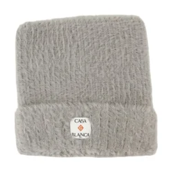 Grey Fluffy Square Beanie Nylon
