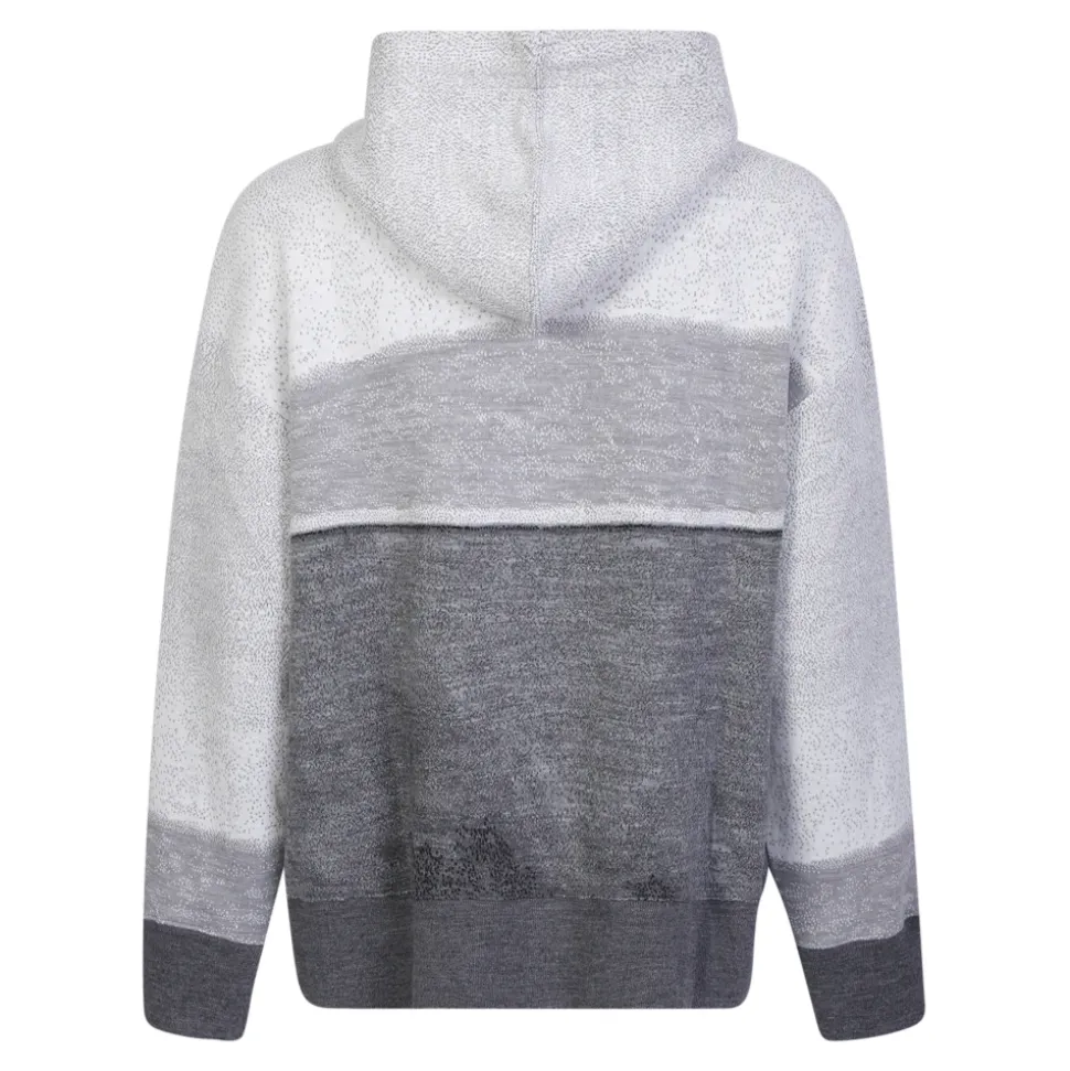 Grey Knitwear Hooded Sweatshirt Skate Graphic