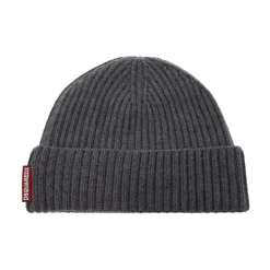 Grey Logo Tag Beanie Scarf Set