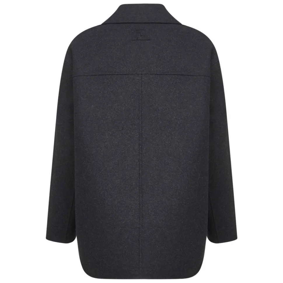 Grey Wool Double-Breasted Coat