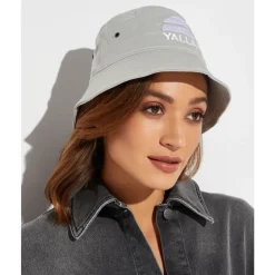 Grey Yalla Denim Logo Hat