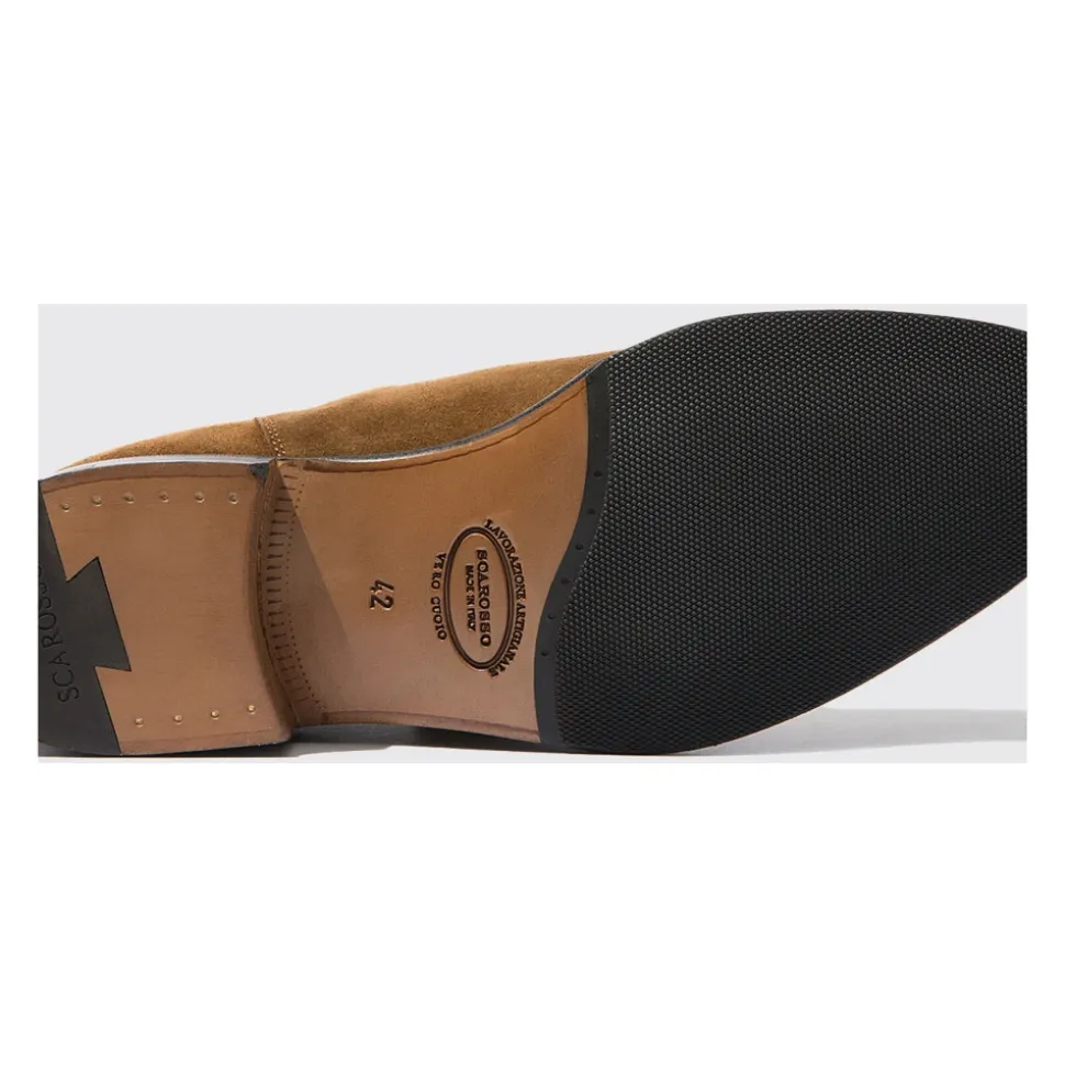 Handmade Tabacco Suede Chelsea Boots