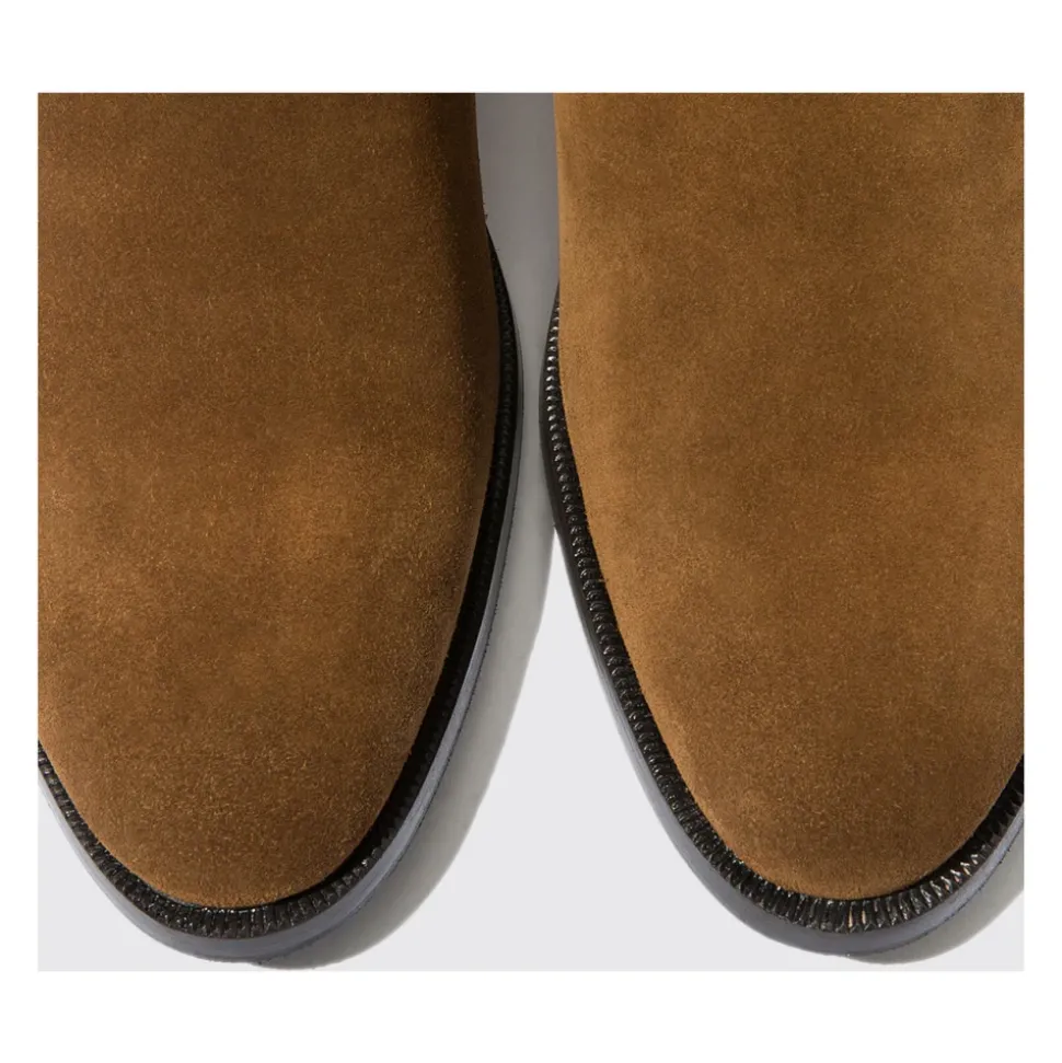 Handmade Tabacco Suede Chelsea Boots