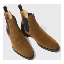 Handmade Tabacco Suede Chelsea Boots