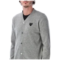 Heart-patch Wool Cardigan
