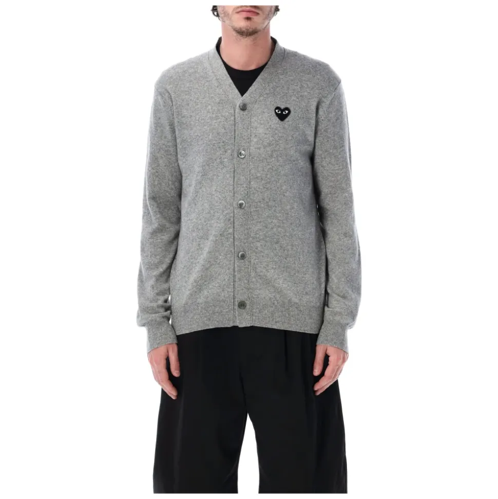 Heart-patch Wool Cardigan