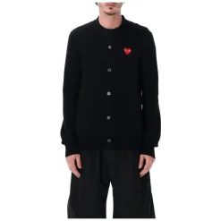 Heart-Patch Wool Cardigan