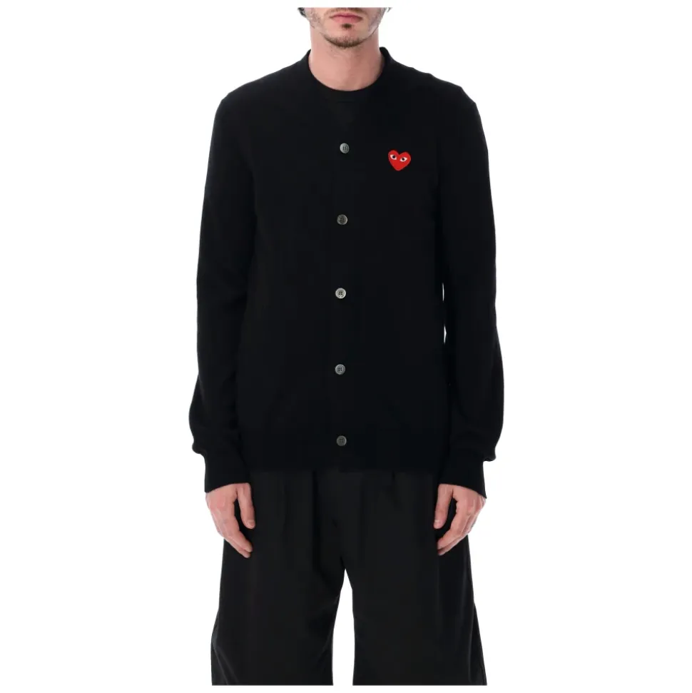 Heart-Patch Wool Cardigan