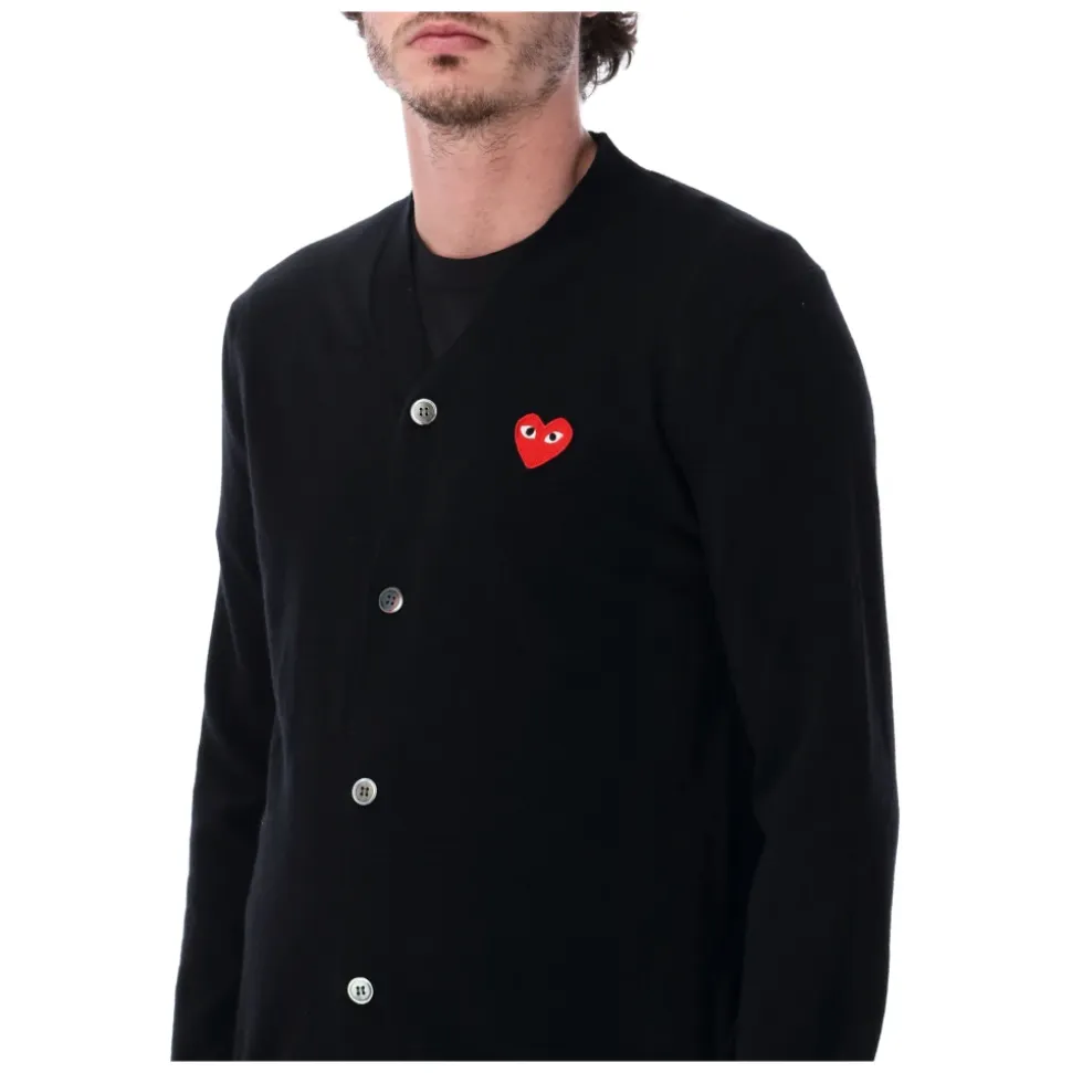 Heart-Patch Wool Cardigan