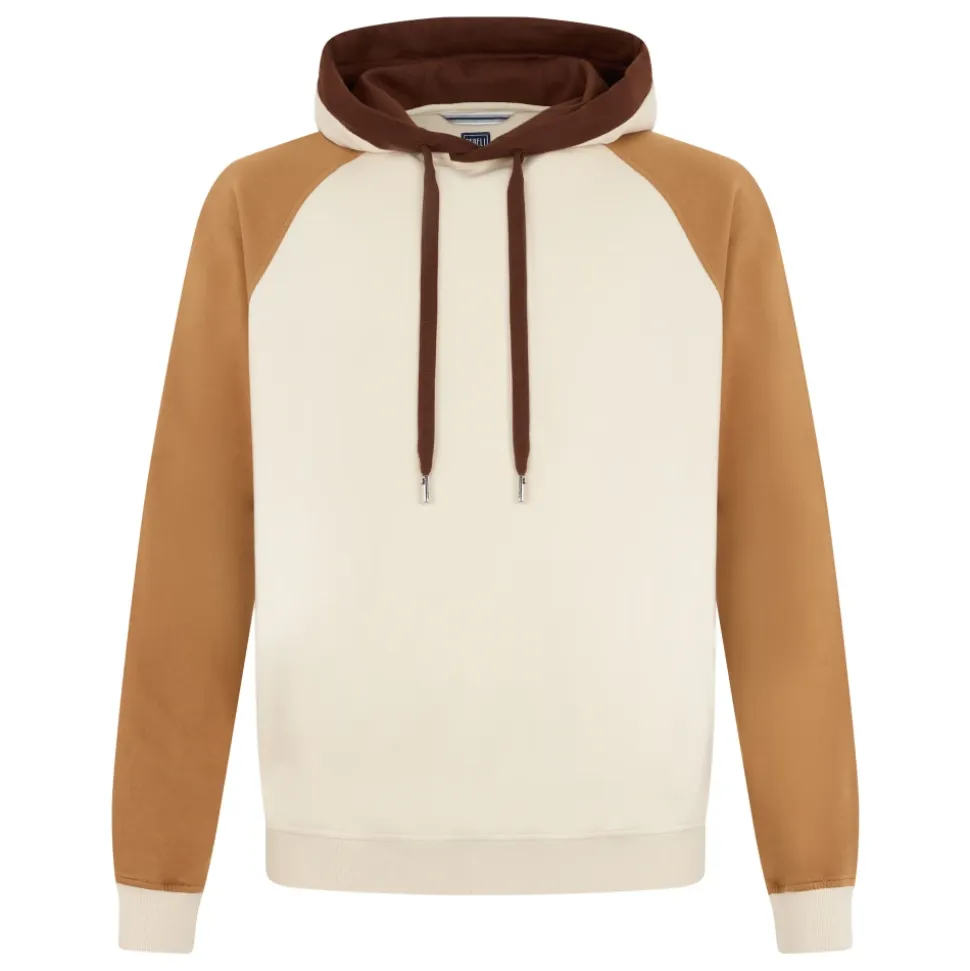 Hooded sweatshirt in cream color