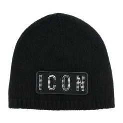 Icon Studs Knitted Hat Black