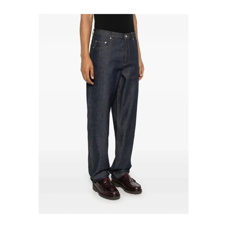 Indigo Blue Denim Straight Leg Jeans