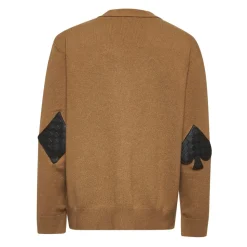 Intrecciato Elbow-Patch Cashmere Cardigan