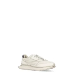 Ivory Leather Sneakers Round Toe