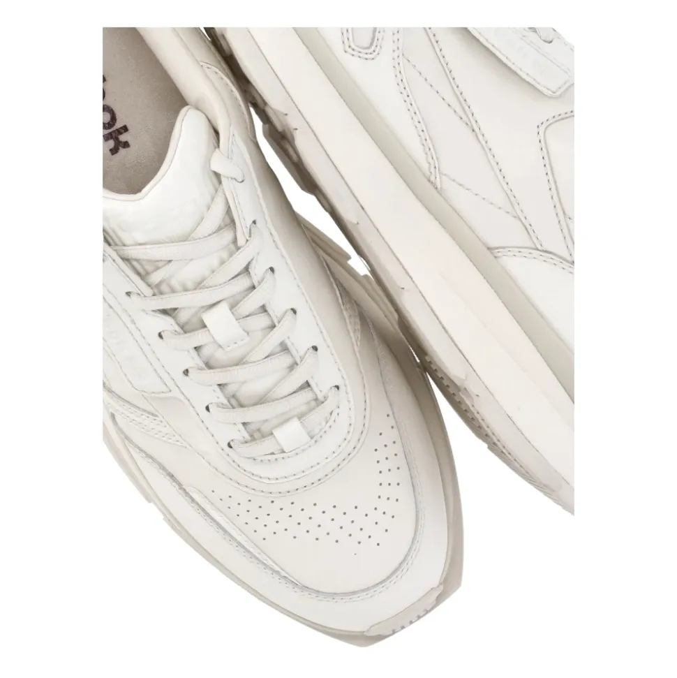 Ivory Leather Sneakers Round Toe