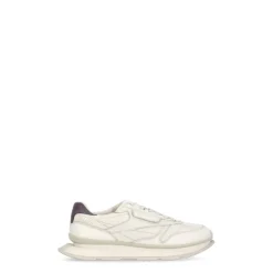 Ivory Leather Sneakers Round Toe