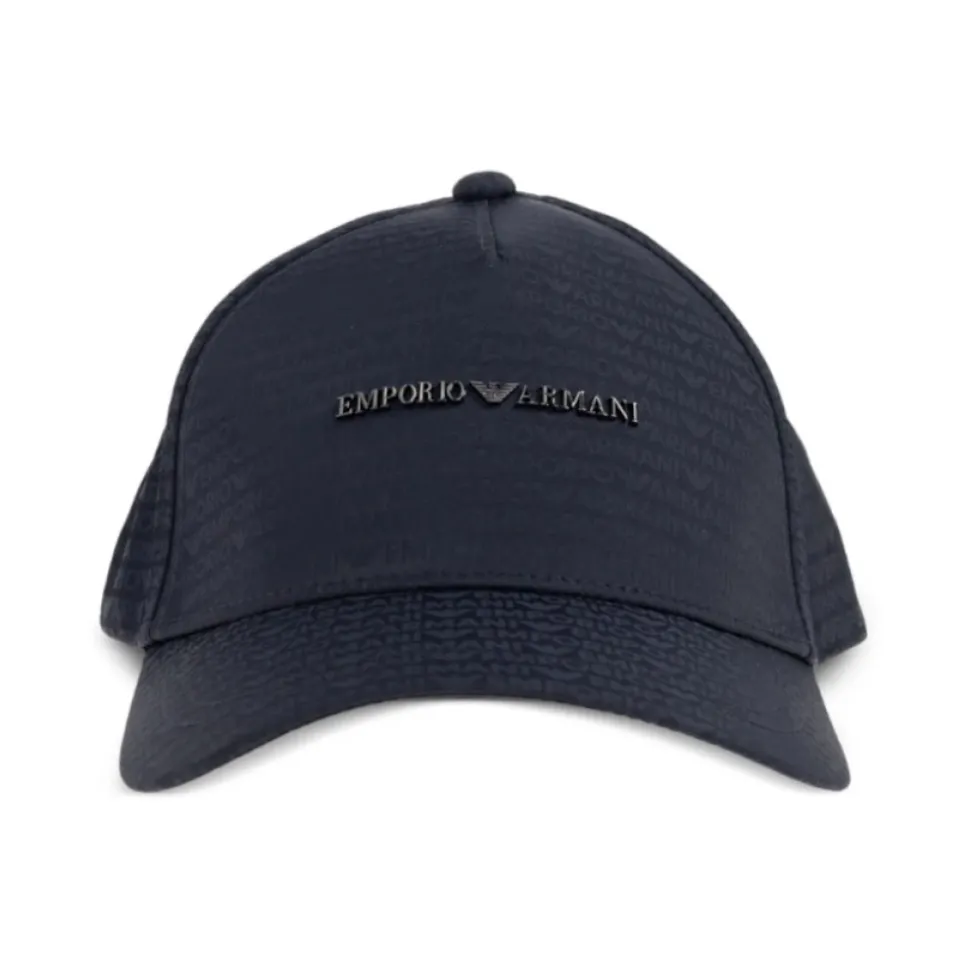 Jacquard Nylon Baseball Cap with All-over Logo Lettering