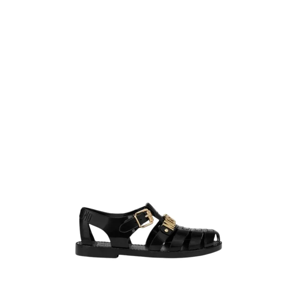 Jelly Sandals with Lettering Logo