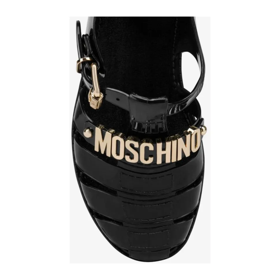 Jelly Sandals with Lettering Logo