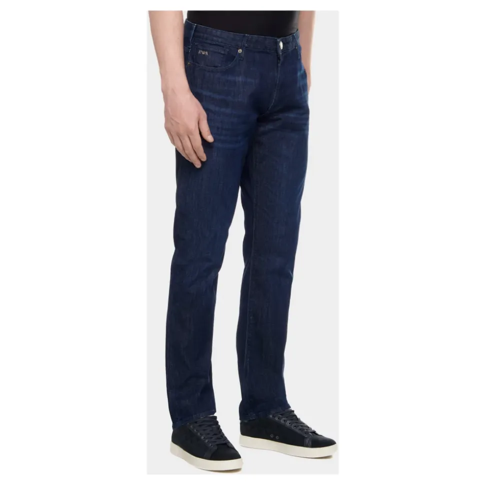 J06 Worn-effect wash, slim-fit, 8 oz denim jeans